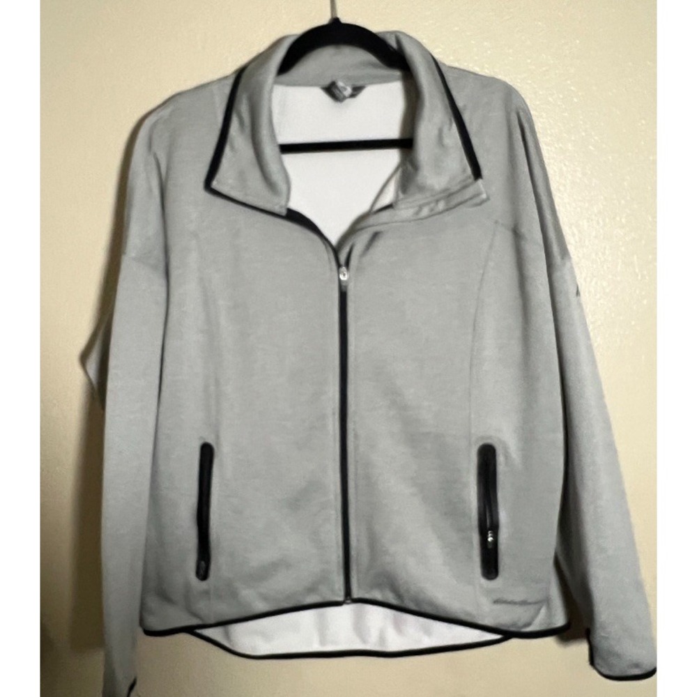 Eddie Bauer mens zip Up Grey Sweater Size xl